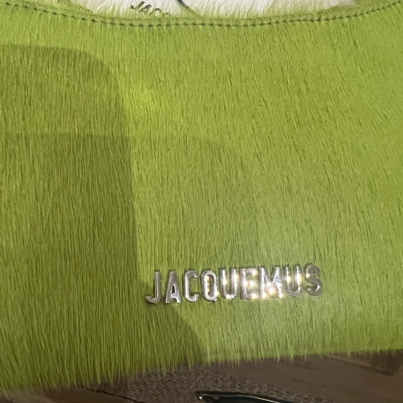 JACQUEMUS LE RAPHIA Pony-hair shoulder bag green NWT dust bag - Picture 4 of 8